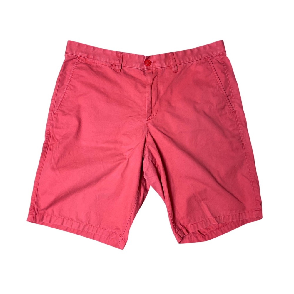 Gap Khakis Mens Classic Fit Shorts Red Coral Cotton Twill Flat Front 36 x 10